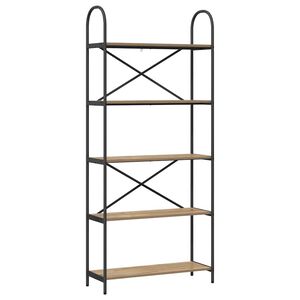 vidaXL Рафт за книги Дъб 80 x 30 x 183 см Инженерно дърво