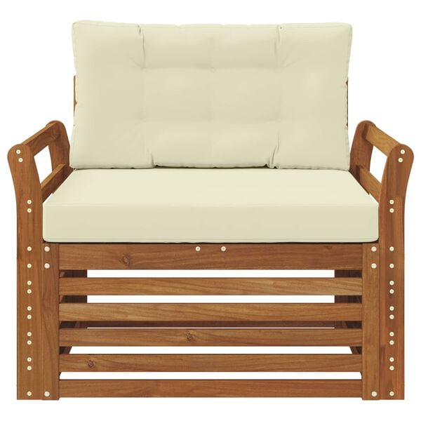 vidaXL Комплект дивани за открито Солидно акациево дърво и полиестер