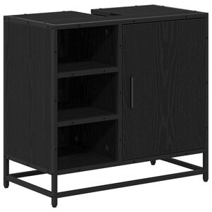 vidaXL Шкаф за баня Черния дъб 65 x 33 x 60 см Инженерна дървесина