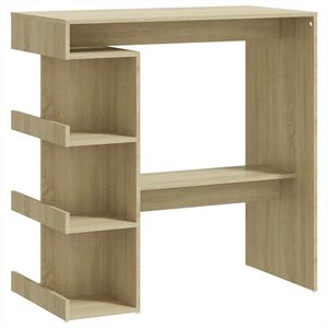vidaXL Бар маса с рафтове сонома дъб 100x50x101,5 см инженерно дърво