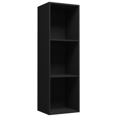 vidaXL Библиотека/ТВ шкаф, черна, 36x30x114 см, ПДЧ