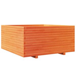 vidaXL Градинска кашпа, восъчнокафяв 100x100x49,5см борово дърво масив