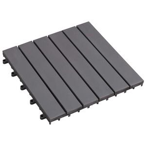 vidaXL Плочка за decking 10 pcs Сив 30 x 30 cm Дърво от Акация