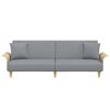 vidaXL Разтегателно канапе с подлакътници, светлосиво, плат