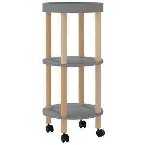 vidaXL 3-етажна количка сива 38x38x82 см инженерно дърво и бор масив