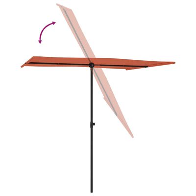 vidaXL Градински чадър с алуминиев прът, 2x1,5 м, теракота