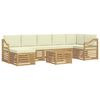 vidaXL Комплект дивани за открито 8 pcs Бяло и кремаво 59 x 59 x 37 см