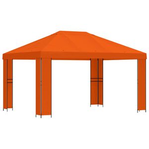 vidaXL Шатра 4 &times; 3 m Оранжево Полиестер и стомана 190 gsm