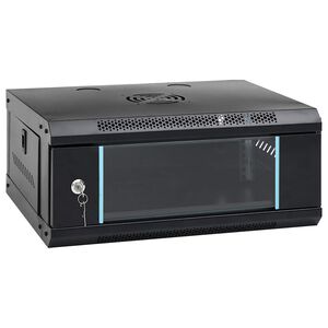 vidaXL 4U сървърен шкаф за стенен монтаж, 19", IP20, 53x40x21 см