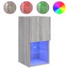 vidaXL ТВ шкаф с LED осветление, сив сонома, 30,5x30x60 см
