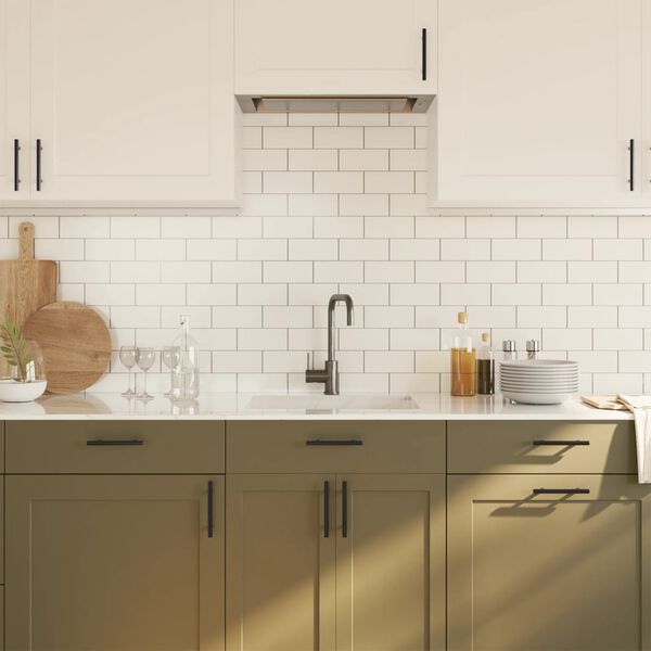 vidaXL Дръжки за шкафове, 20 бр, черни, 96 мм, неръждаема стомана