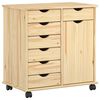 vidaXL Плъзгащ кабинет 63,5 x 39 x 65,5 см Солиден бор Кафяво