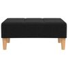 vidaXL 2-местно канапе с две възглавници и табуретка, черно, текстил