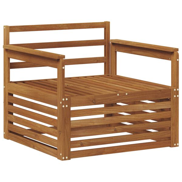 vidaXL 2 Брой Диван с подлакътници Солидно акациево дърво Естествен