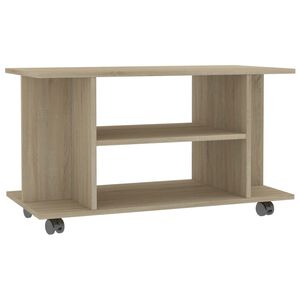 vidaXL ТВ шкаф с колелца, дъб сонома, 80x40x45 см, инженерно дърво
