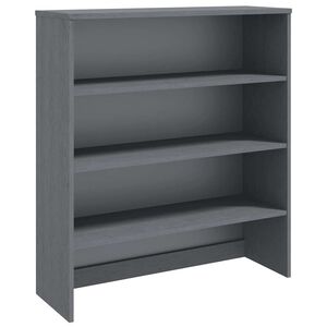 vidaXL Надстройка за шкаф HAMAR, тъмносива, 90x30x100 см, бор масив