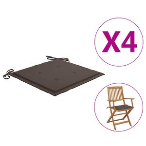 vidaXL Възглавници за столове 4 бр таупе 40x40x3 см Оксфорд плат