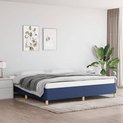 vidaXL Рамка за легло синя 200x200 см плат