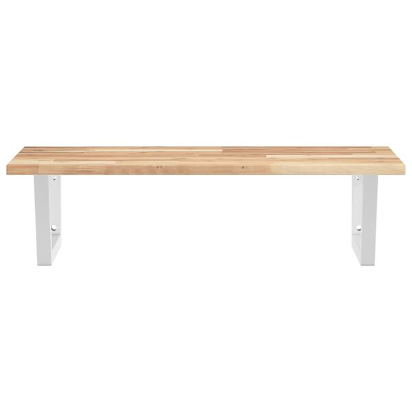 vidaXL Стенен рафт за мивка, стомана и масивно дърво акация