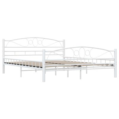 vidaXL Рамка за легло, бяла, метал, 160x200 см