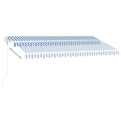 vidaXL Свободностояща автоматична тента, 400x350 см, синьо/бяло