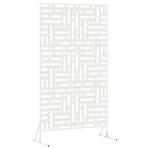 vidaXL Екран за уединение 100 x 50 x 180 см Стомана Бяло