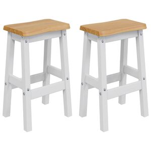 VidaXL Висок бар стол EKAI 2 pcs Бяло 40 x 29 x 63 см