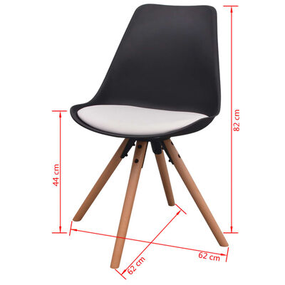 vidaXL Трапезни столове, 4 бр, черно и бяло, изкуствена кожа