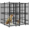 vidaXL Дворна клетка за кучета, стомана, 3,69 м&sup2;