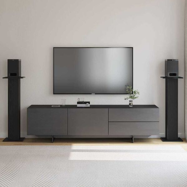 vidaXL Стойки за високоговорители 2 pcs Черния дъб 30 x 30 x 95 cm