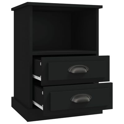 vidaXL Нощни шкафчета, 2 бр, черно, 43x36x60 см