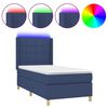 vidaXL Боксспринг легло с матрак и LED, синя, 90x200 см, плат