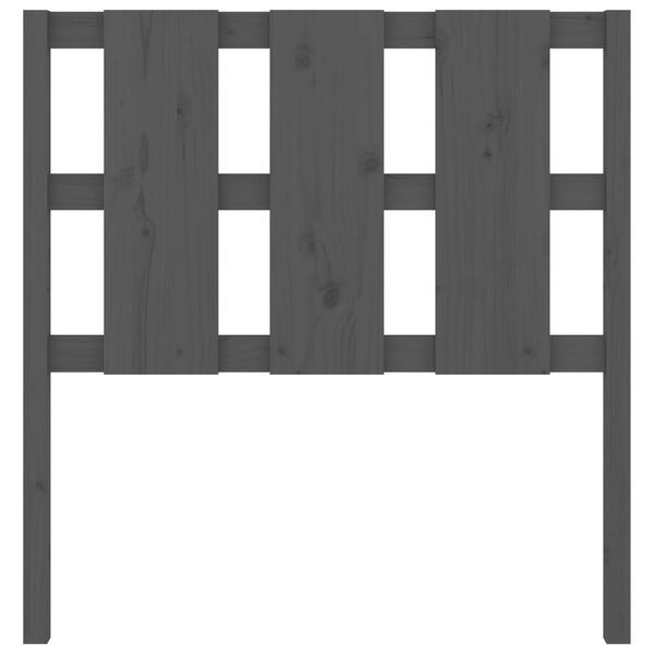 vidaXL Горна табла за легло, сива, 105,5x4x100 см, бор масив