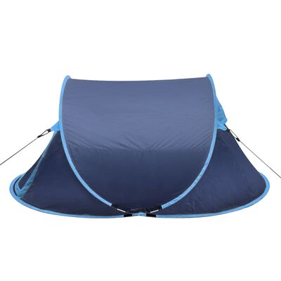 vidaXL Pop-up палатка за къмпинг, 2-местна, тъмносиня/светлосиня