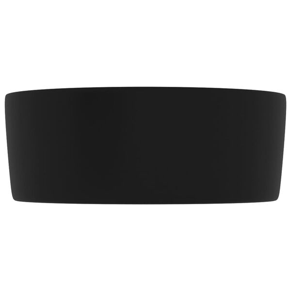 vidaXL Луксозна кръгла мивка, матово черна, 40x15 см, керамика