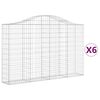 vidaXL Габионни кошници арка 6 бр 200x30x120/140см поцинковано желязо