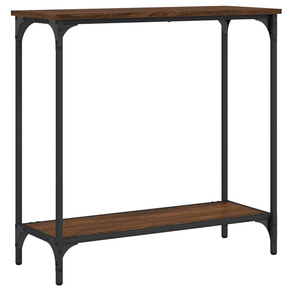 vidaXL Конзолна маса, кафяв дъб, 75x30,5x75 см, инженерно дърво