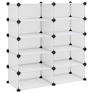 vidaXL Етажерка за обувки, прозрачна, 84x32x88,5 см, PP
