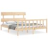 vidaXL Рамка за легло с табла King Size масивно дърво