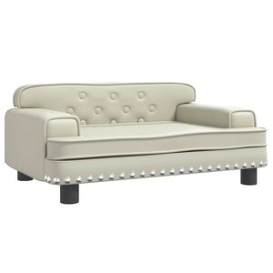 vidaXL Кучешко легло, Кремаво , 70x45x30 см, изкуствена кожа