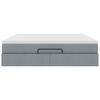 vidaXL Османска легло с матрак, светлосиво, 180x200 см, плат