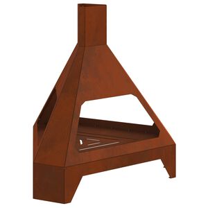 vidaXL Огнище Кафяво 50 x 43 x 52 см Патинираща стомана