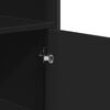 vidaXL Висок шкаф, черен, 79,5x35,5x137,5 см, инженерно дърво