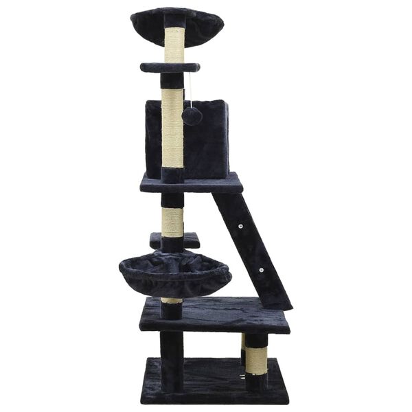 vidaXL Котешко дърво със сизалени стълбове за драскане, синьо, 122 см