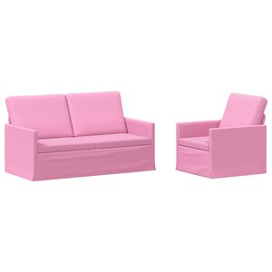 vidaXL Комплект дивани 2 pcs Розово Текстил