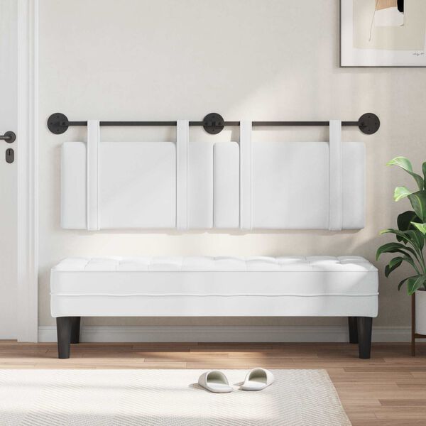 vidaXL Висяща табла Монтиране на стена Бял 130 x 55 x 5 см текстил