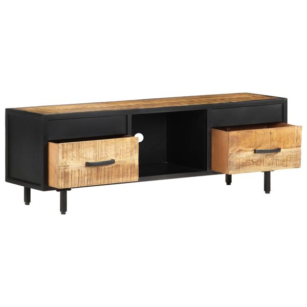 vidaXL ТВ шкаф, 120x30x40 см, грубо мангово дърво