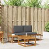 vidaXL Комплект дивани за открито с възглавница 3 pcs Естествен