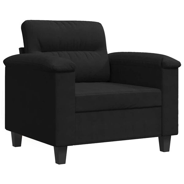 vidaXL Кресло, черен, 60 см, микрофибърен текстил