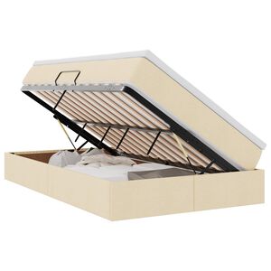 vidaXL Легло с място за съхранение и матрак с матрак Крем 120 x 200 cm